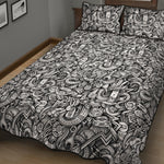 Cartoon Mechanic Pattern Print Quilt Bed Set