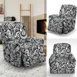 Cartoon Mechanic Pattern Print Recliner Slipcover