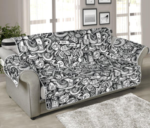 Cartoon Mechanic Pattern Print Sofa Protector