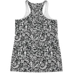 Cartoon Mechanic Pattern Print Women's Racerback Tank Top