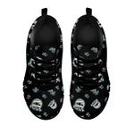 Cartoon Mummy Pattern Print Black Sneakers