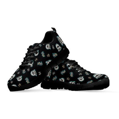 Cartoon Mummy Pattern Print Black Sneakers