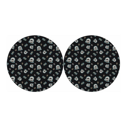 Cartoon Mummy Pattern Print Car Coasters