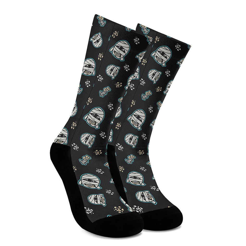 Cartoon Mummy Pattern Print Crew Socks