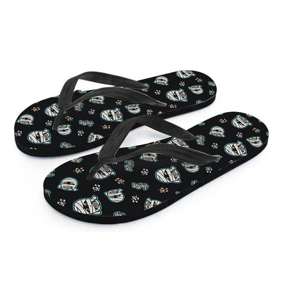 Cartoon Mummy Pattern Print Flip Flops