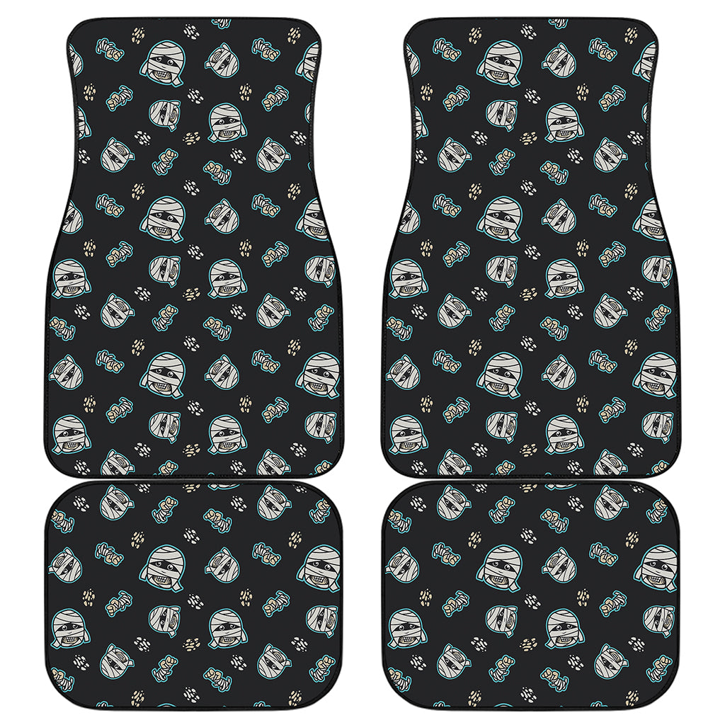 Cartoon Mummy Pattern Print Front and Back Car Floor Mats