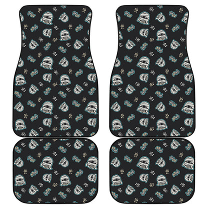 Cartoon Mummy Pattern Print Front and Back Car Floor Mats