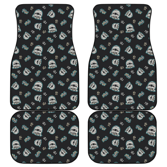 Cartoon Mummy Pattern Print Front and Back Car Floor Mats
