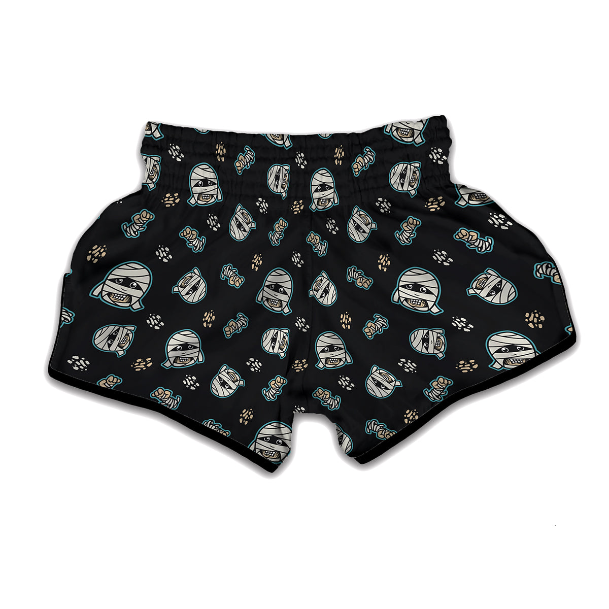Cartoon Mummy Pattern Print Muay Thai Boxing Shorts