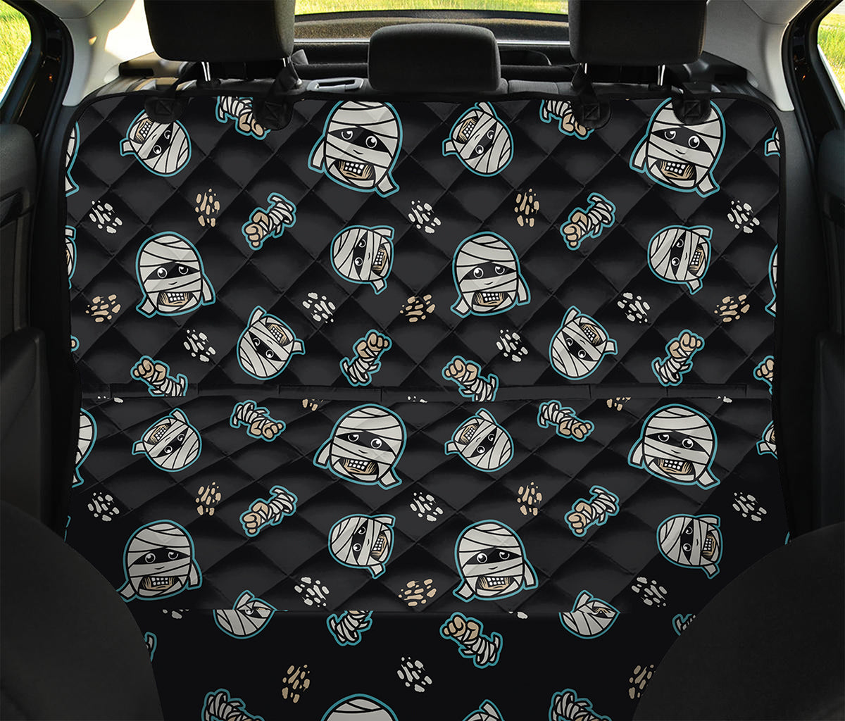 Cartoon Mummy Pattern Print Pet Car Back Seat Cover