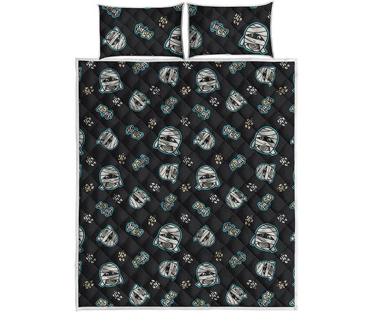Cartoon Mummy Pattern Print Quilt Bed Set