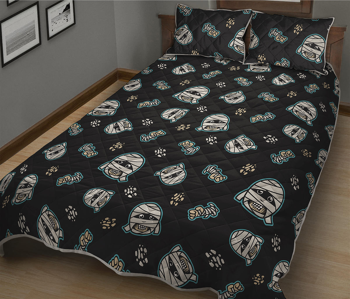 Cartoon Mummy Pattern Print Quilt Bed Set