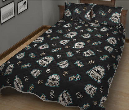 Cartoon Mummy Pattern Print Quilt Bed Set