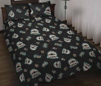 Cartoon Mummy Pattern Print Quilt Bed Set