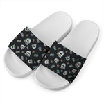 Cartoon Mummy Pattern Print White Slide Sandals