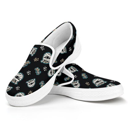 Cartoon Mummy Pattern Print White Slip On Shoes