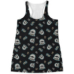 Cartoon Mummy Pattern Print Women's Racerback Tank Top