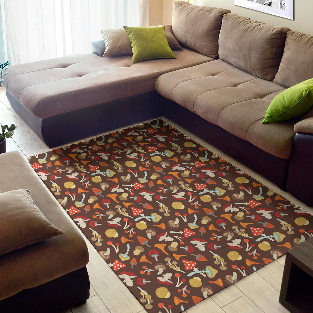 Cartoon Mushroom Pattern Print Area Rug