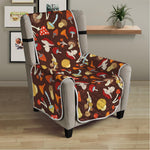 Cartoon Mushroom Pattern Print Armchair Protector