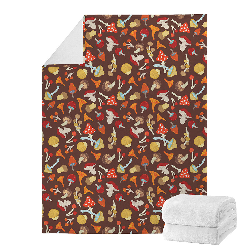 Cartoon Mushroom Pattern Print Blanket