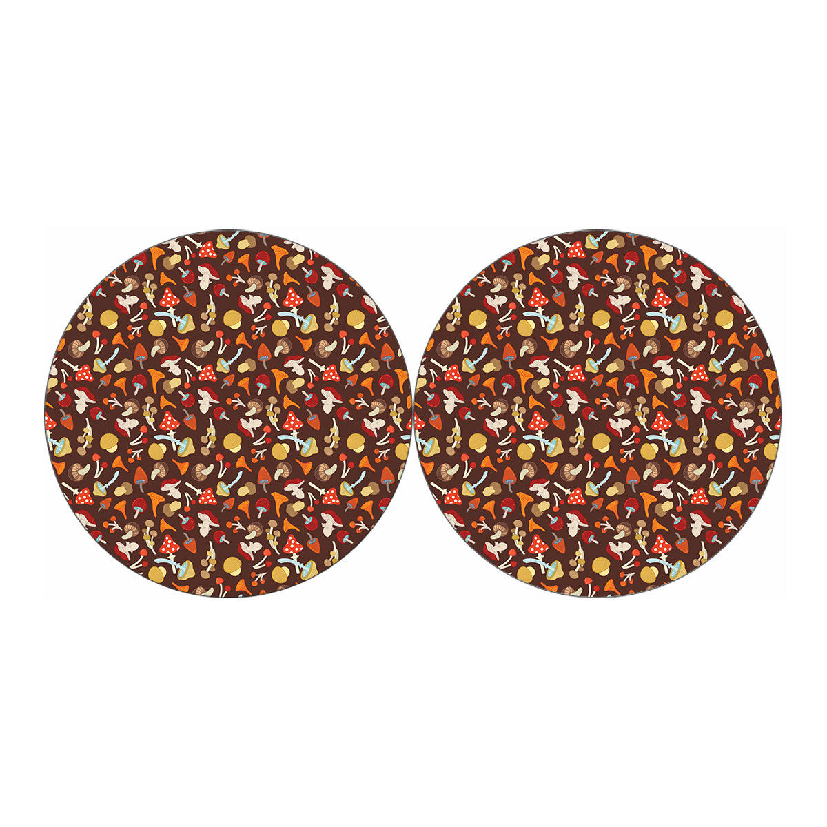 Cartoon Mushroom Pattern Print Car Coasters