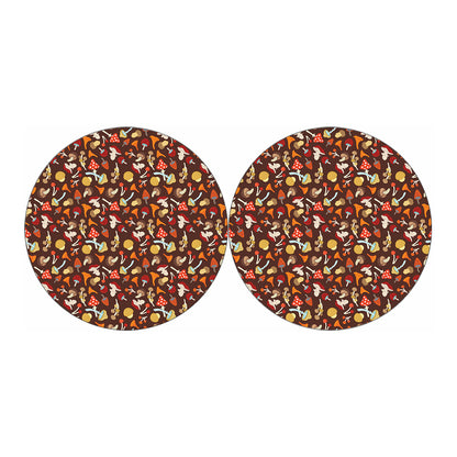 Cartoon Mushroom Pattern Print Car Coasters