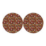Cartoon Mushroom Pattern Print Car Coasters