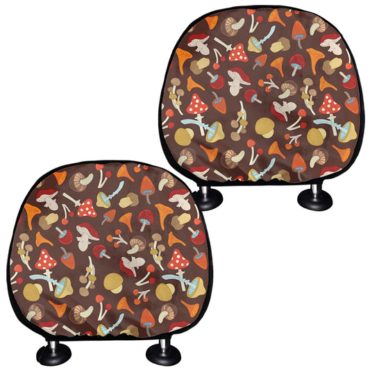 Cartoon Mushroom Pattern Print Car Headrest Covers