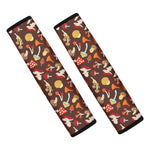 Cartoon Mushroom Pattern Print Car Seat Belt Covers