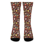 Cartoon Mushroom Pattern Print Crew Socks