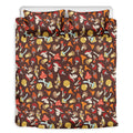 Cartoon Mushroom Pattern Print Duvet Cover Bedding Set
