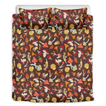 Cartoon Mushroom Pattern Print Duvet Cover Bedding Set
