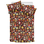 Cartoon Mushroom Pattern Print Duvet Cover Bedding Set