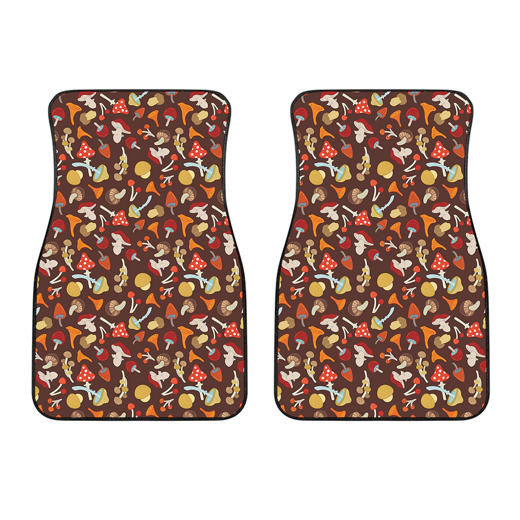 Cartoon Mushroom Pattern Print Front Car Floor Mats