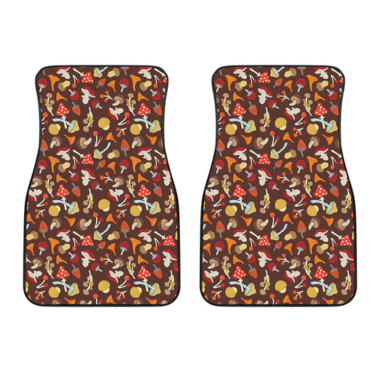 Cartoon Mushroom Pattern Print Front Car Floor Mats
