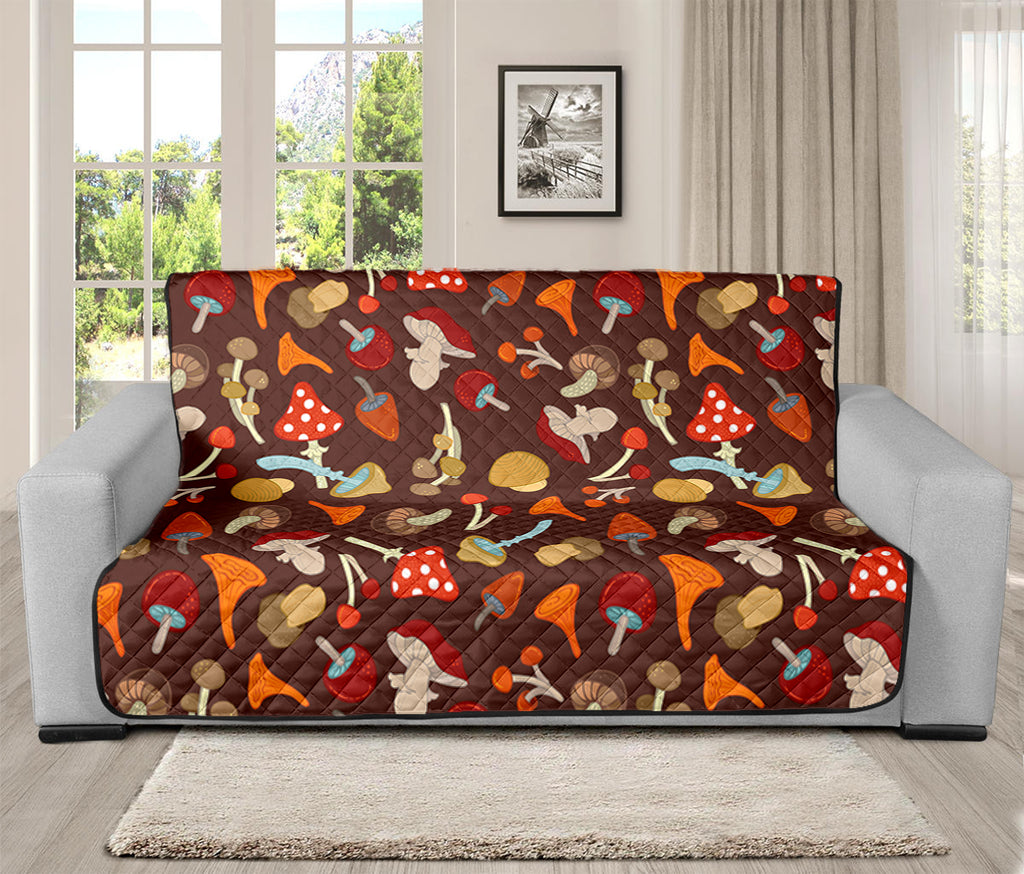 Cartoon Mushroom Pattern Print Futon Protector