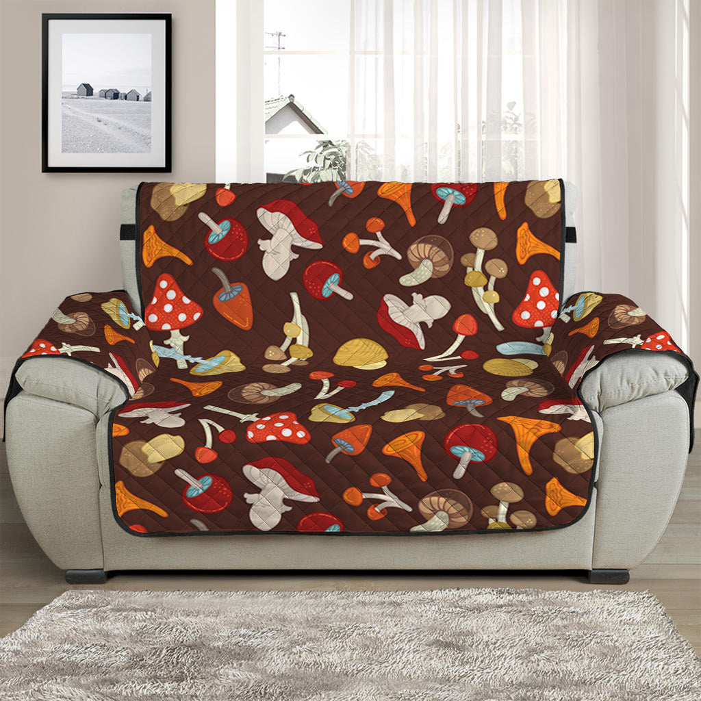 Cartoon Mushroom Pattern Print Half Sofa Protector