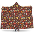 Cartoon Mushroom Pattern Print Hooded Blanket