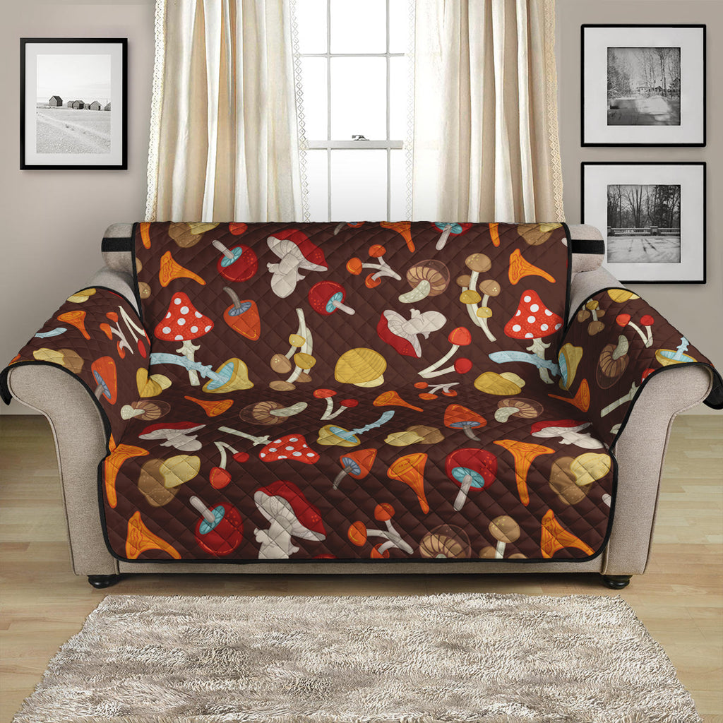 Cartoon Mushroom Pattern Print Loveseat Protector