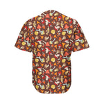 Cartoon Mushroom Pattern Print Men's Baseball Jersey