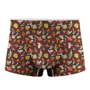 Cartoon Mushroom Pattern Print Men's Boxer Briefs