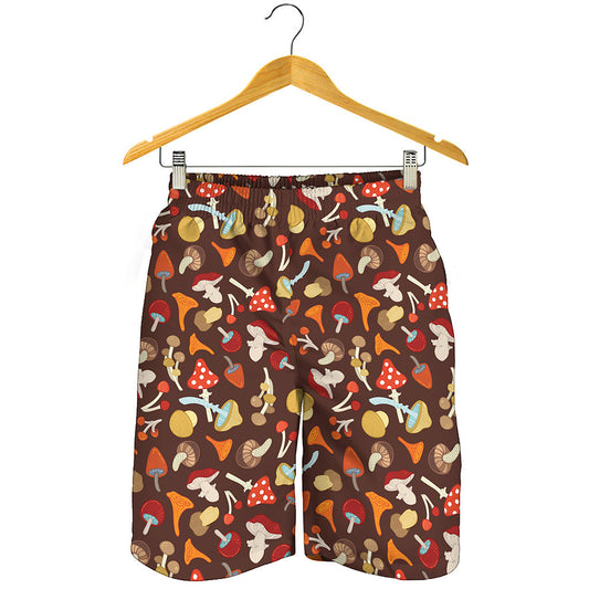 Cartoon Mushroom Pattern Print Men's Shorts