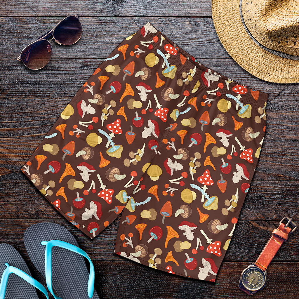 Cartoon Mushroom Pattern Print Men's Shorts