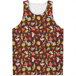 Cartoon Mushroom Pattern Print Men's Tank Top