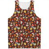 Cartoon Mushroom Pattern Print Men's Tank Top