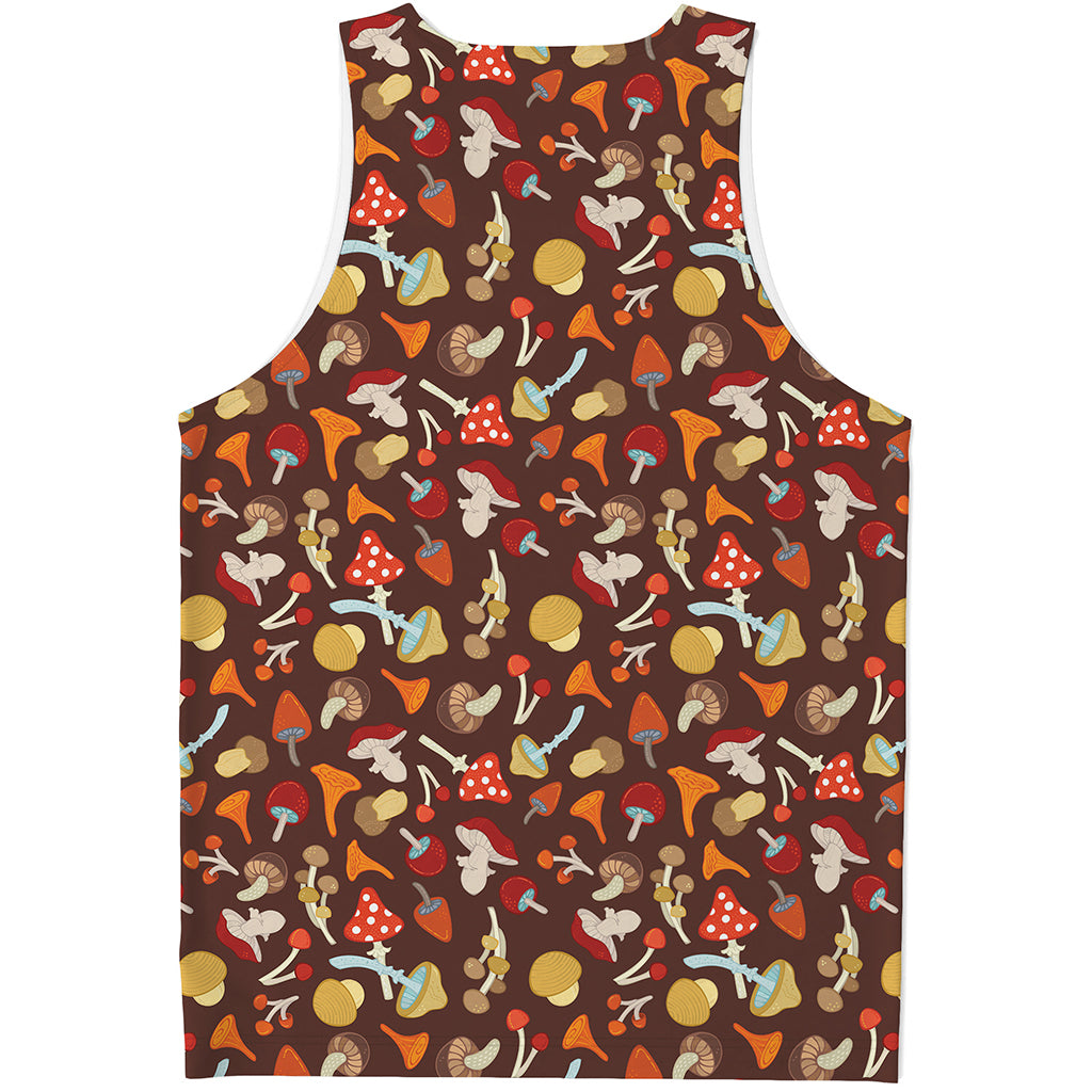 Cartoon Mushroom Pattern Print Men's Tank Top