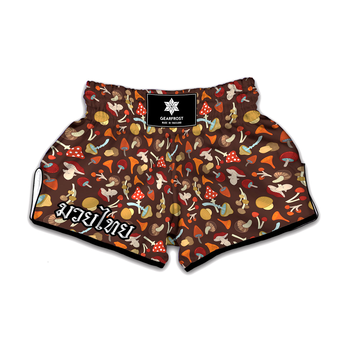 Cartoon Mushroom Pattern Print Muay Thai Boxing Shorts