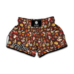 Cartoon Mushroom Pattern Print Muay Thai Boxing Shorts