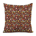Cartoon Mushroom Pattern Print Pillow Cover