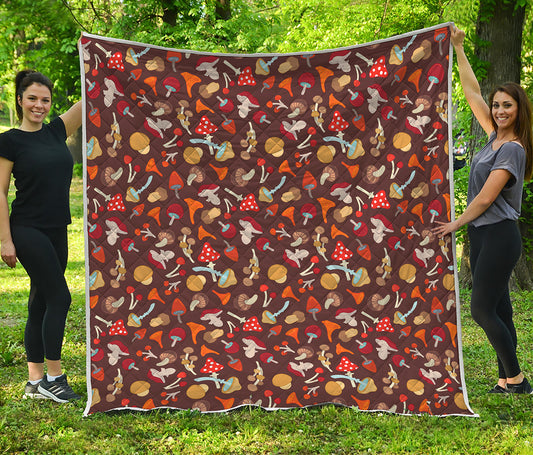 Cartoon Mushroom Pattern Print Quilt